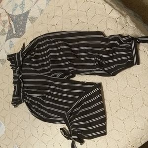 SheIn striped paper bag pants